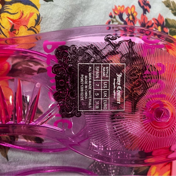 I 💗 OFFERS! Juicy Couture Transparent Purple Sandals with Glitter Bow - Picture 5 of 7